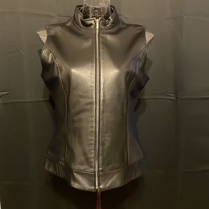 Black Genuine Leather Vest